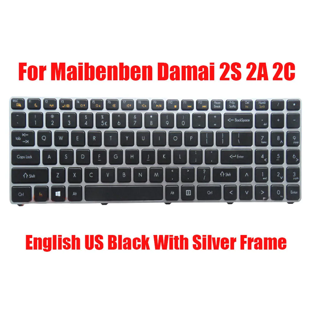 

US UK RU TR Laptop Keyboard For Maibenben Damai 2S 2A 2C Russia United Kingdom Turkish English New