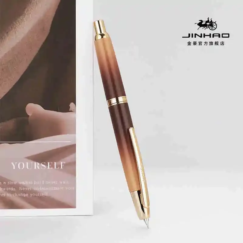 New Limited Edition Gradient Color ! Jinhao 10 Retractable Press Fountain Pen EF / F Nib Writing Pen with Ink Converter Dropper