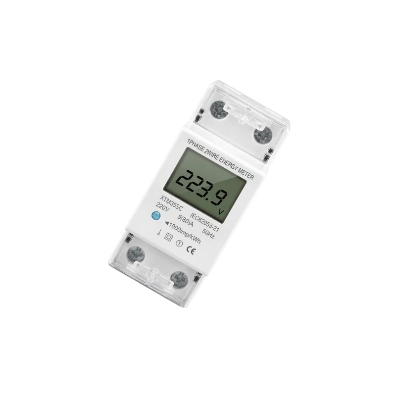 Panel-Mount Energy Meter with Integrated Screen and Clear Wiring Covers for Viewing Single-Phase Electricity-Use high quality