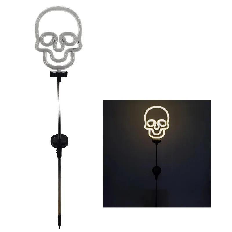 

Waterproof Halloween Neon Solar Pillar Light Colorful Garden Decorative Light