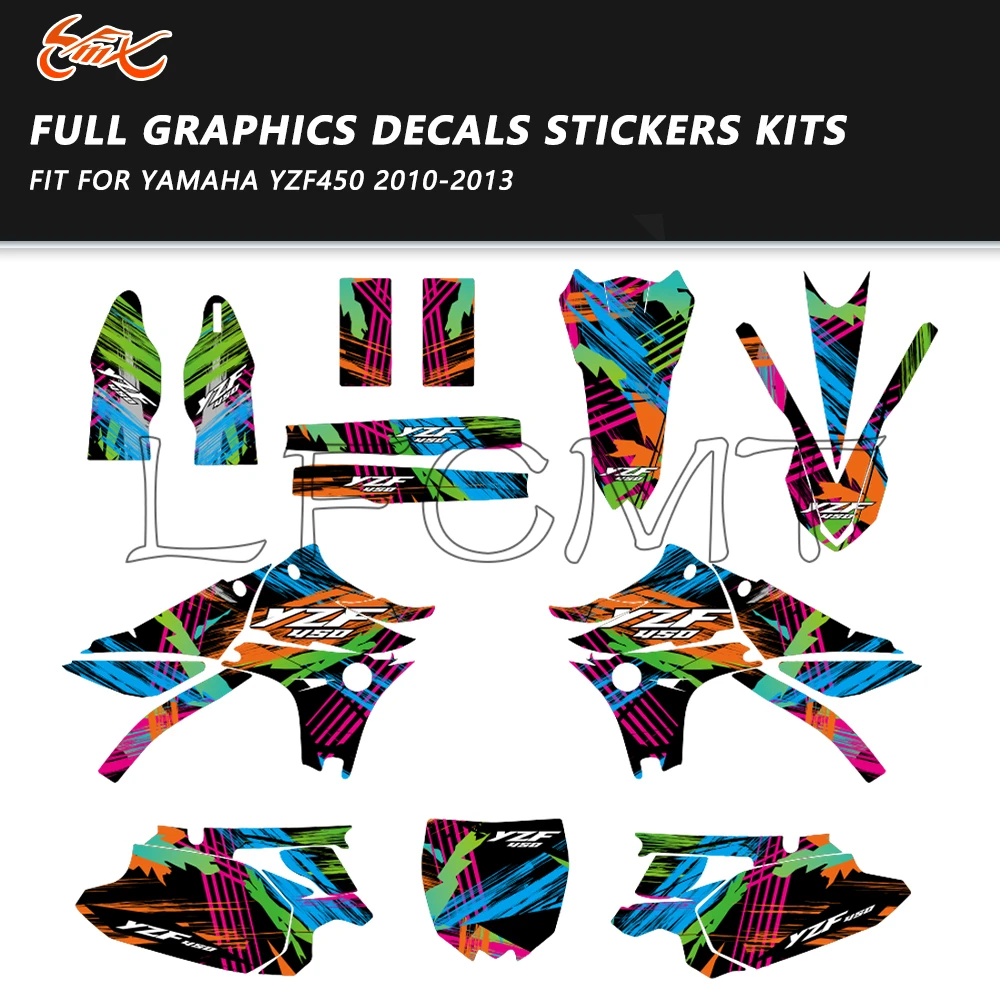 

Fit for Yamaha YZF450 YZ450F 450 YZF 2010 2011 2012 2013 Thickened Graphics Decals Decoration Fairing Backgrounds Stickers Kit