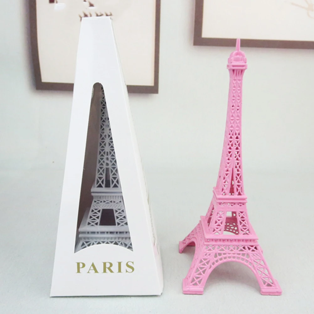 Pink Home Decor Building Craft Vintage Metal Eiffel Tower Alloy Retro Model Office Prop Eiffel Tower Figurine Office Home Decor