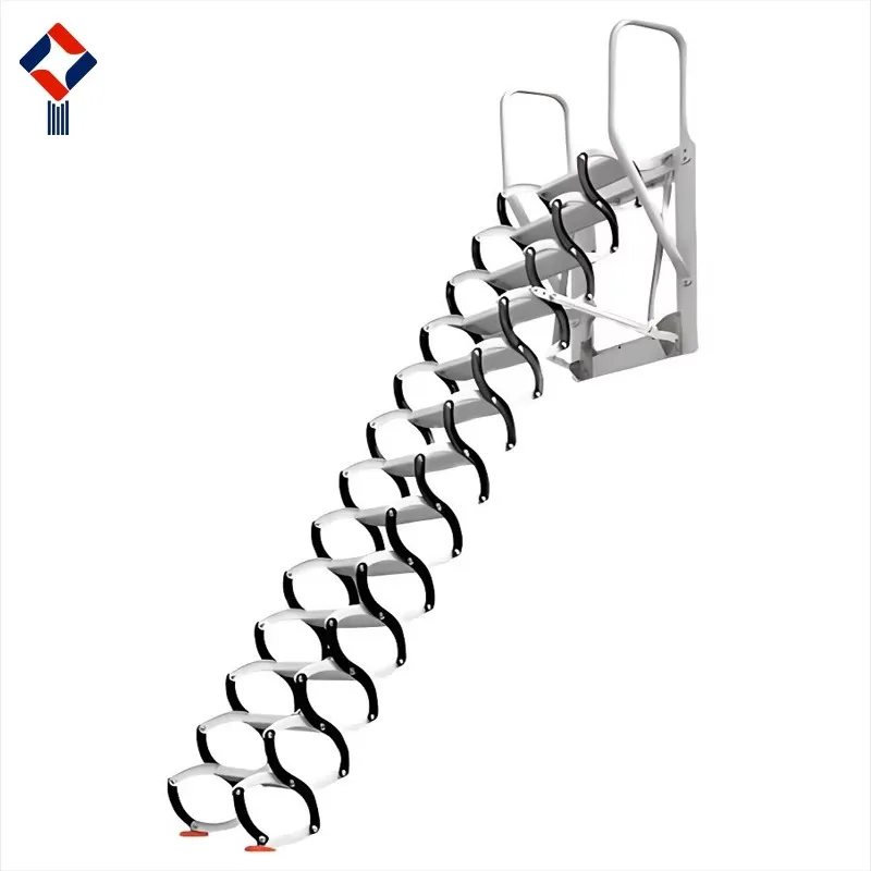 Customized New Foldable Retractable Stairs 300/500kg Load Manual Electric Drive Step Ladder For Wall Attached Household Attic