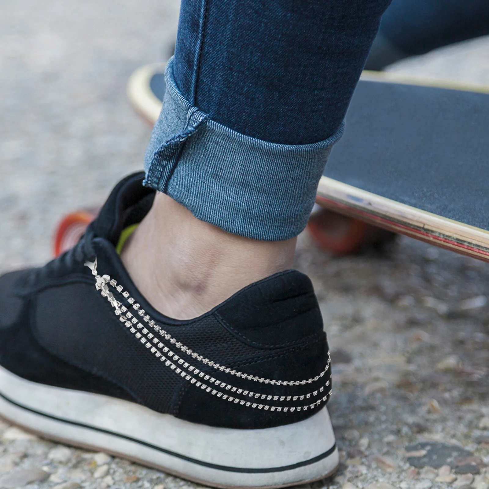 

1Pair Rhinestone Shoe Chain Bling Layered Shoe Charm Decoration Party Prom Boot Jewelry Shoelace Charms Boot Chains