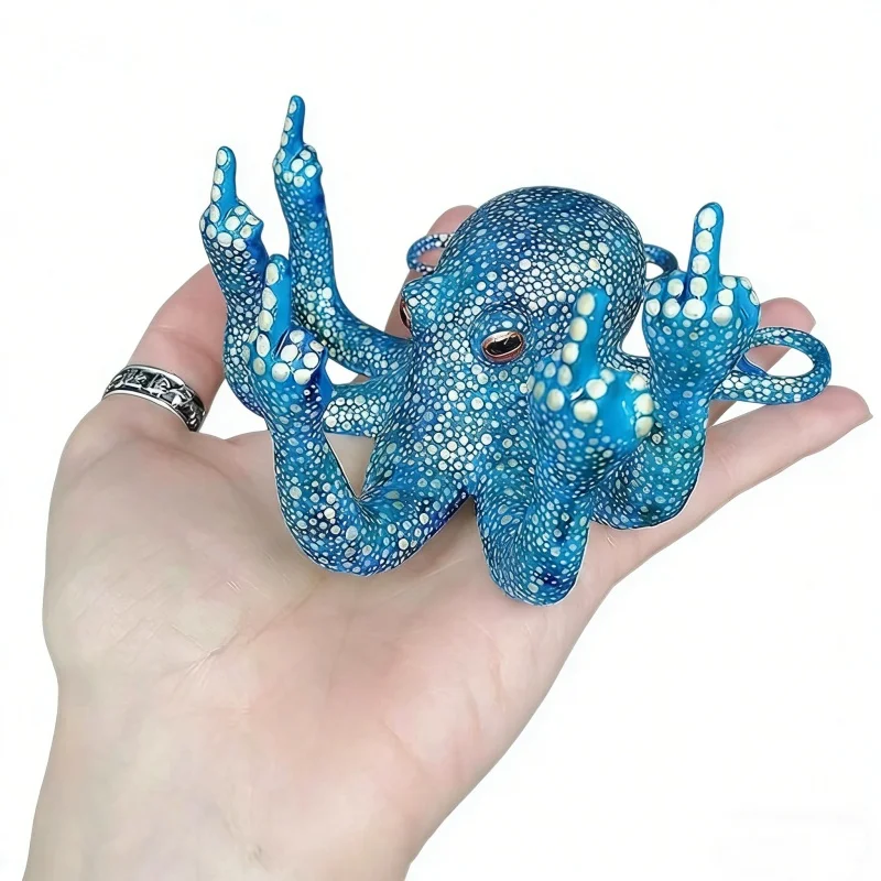 

Garden Statue Ornaments Octopus Miniature with Luminous Office Tabletop Bar Decorative Sculpture Fun Collectibles Gift