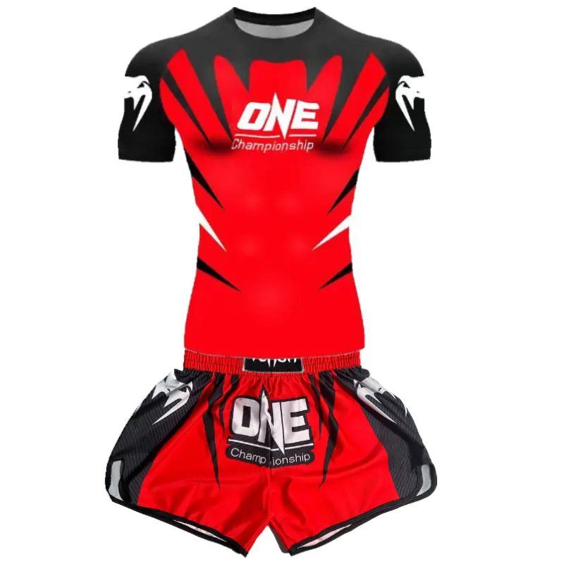 MMA Sports Suit Fitness Running Boxing Shorts Training Boxing Sports T-shirt Quick Drying Clothes Fighting Exercise Sets