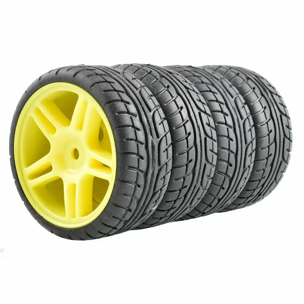 RC 905-8003 Rubber Tires & Plastic Wheel 4Pcs For HSP HPI 1:10 On-Road Car