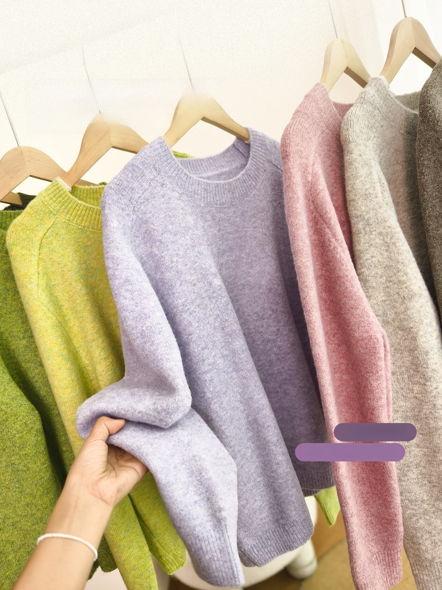 

Slimming Effect Heavyweight Wool Blend round Ne Loose Fit Sweater Soft Polyester Fiber Casual Wear Comfortable Warm Winter Top