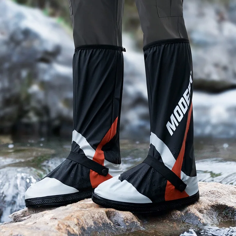 Rain Boots Cover, Outdoor Camping Equipment, Thickened Waterproof Wear-Resistant, High-tube, Anti-slip Foot Covers, Hiking Items