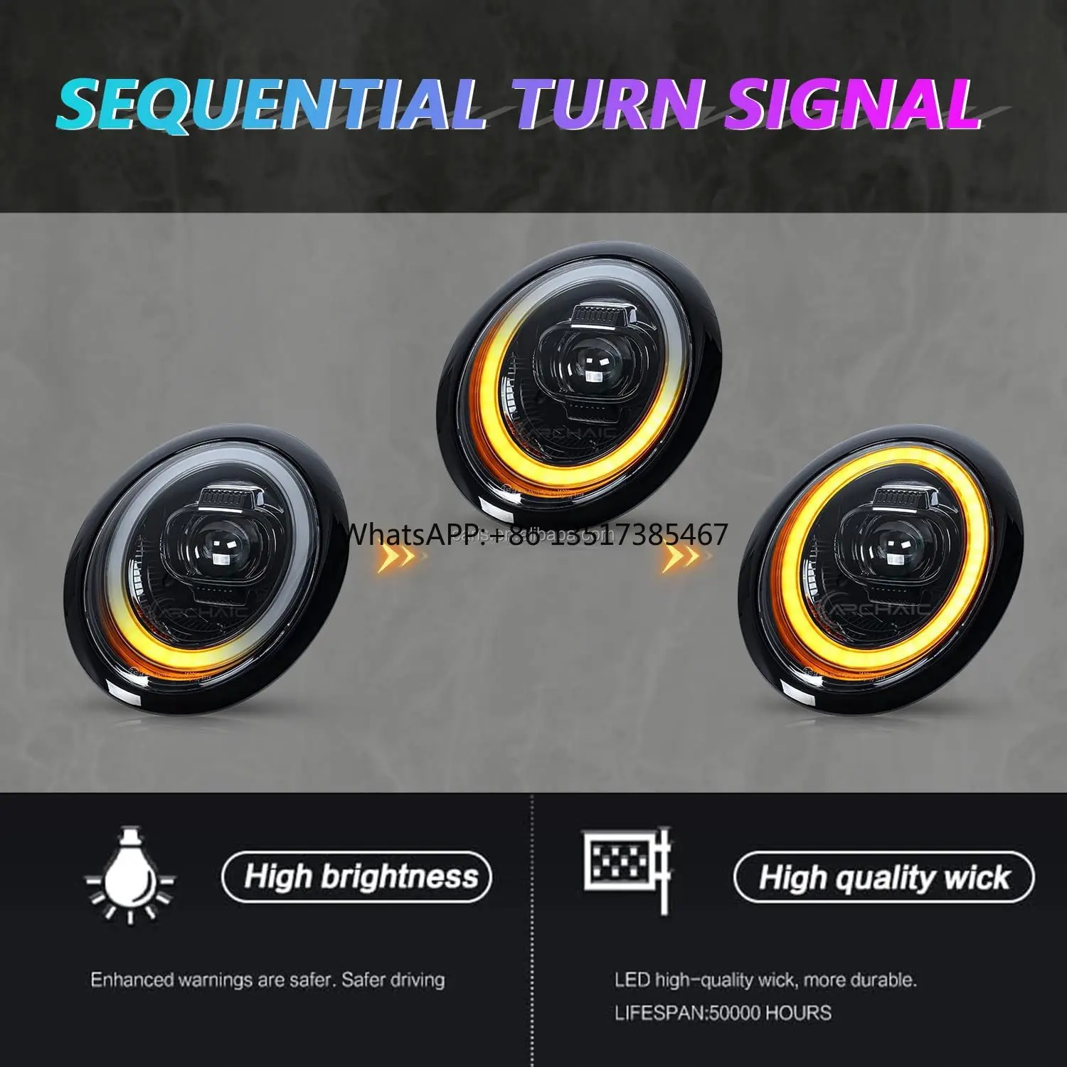 Phare LED archaïque pour 1e génération Mini Cooper 2001 - 2007 R50 R52 R53 phare MINI Cooper R50 CooperS R53 phares