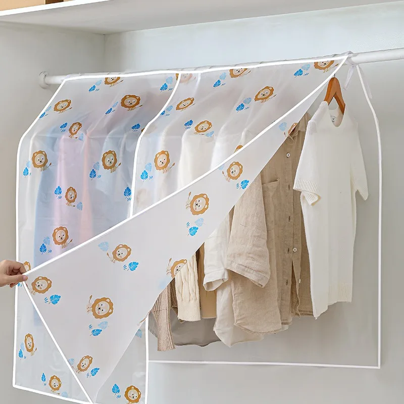 1pc Household Clothing Dust-proof Cover Translucent Dust-proof Clothing Cover Wardrobe Storage Suit Hanging Bag Dust-proof Bag