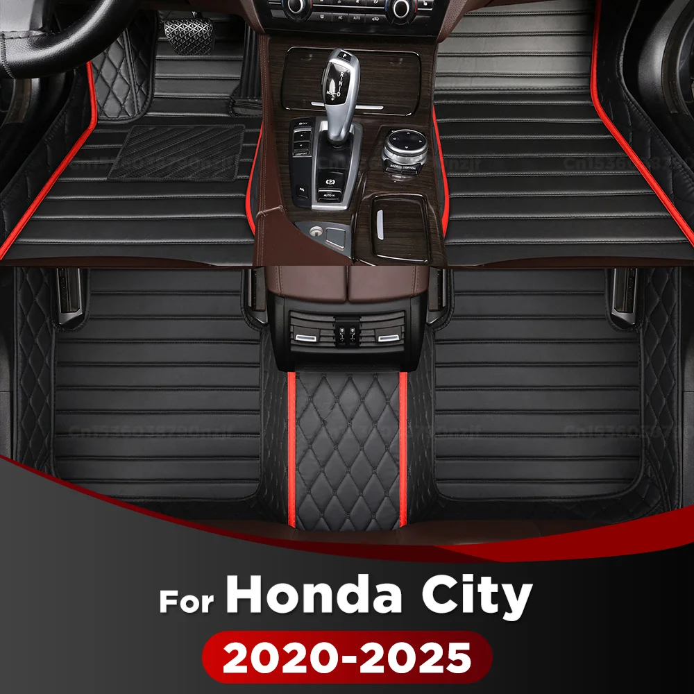 Car Floor Mats for Honda City 2020-2025 24 23 22 21 Auto Foot Pads All Weather Carpet Cover Floor Liners Full Set Car Mats