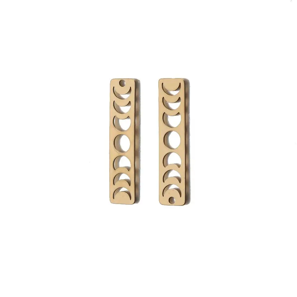 

10 шт./лот необработанные латунные фазы Луны прямоугольные Подвески Небесный кулон для самодельных ювелирных изделий ручной работы серьги фурнитура