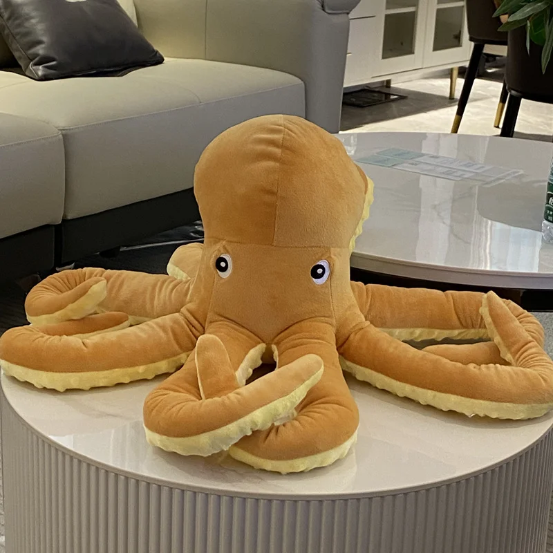 Simulation Yellow Octopus Plush Toy Lifelike Stuffed Animals Plushies Doll Cartoon Soft Pillow for Girls Boys Birthday Gifts