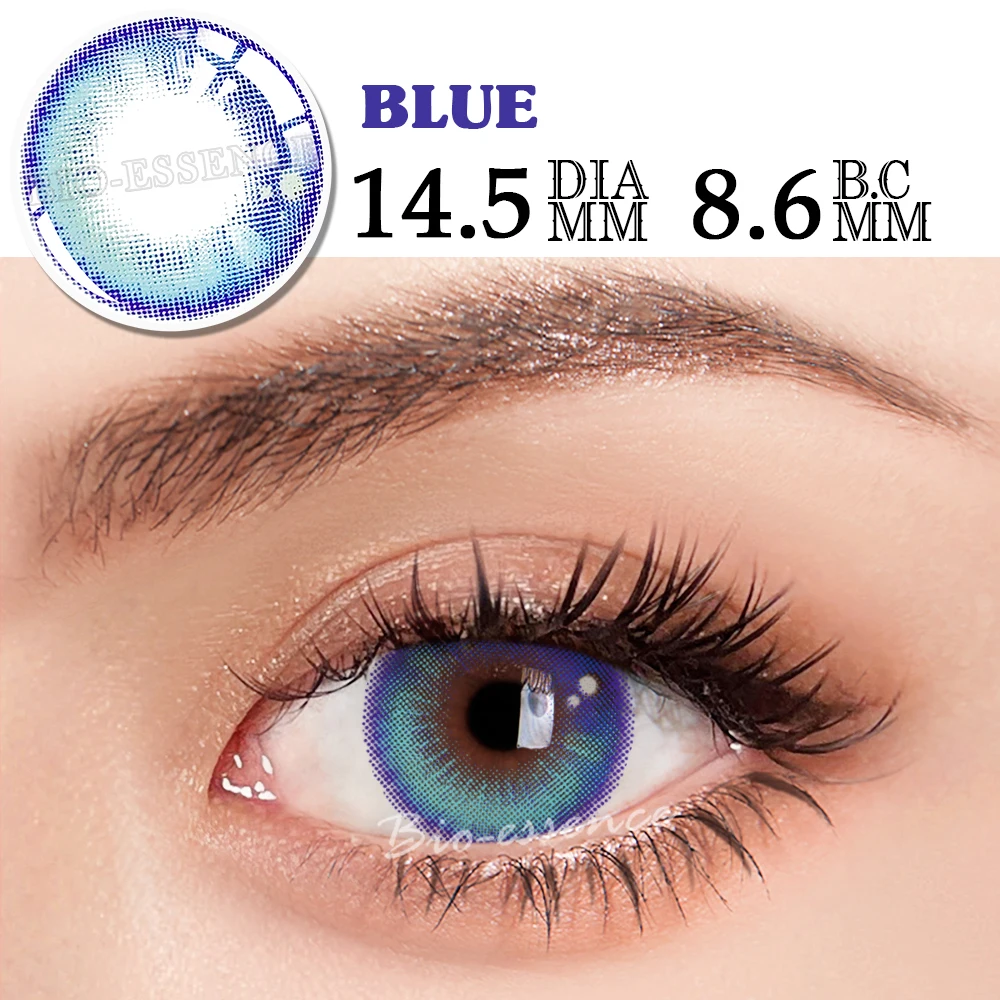 Bio-essence 1 Pair Blue Cosplay Lenses Colored Contact Lenses for Eyes Anime Accessories Anime Lenses Colorcon Blue Lenses