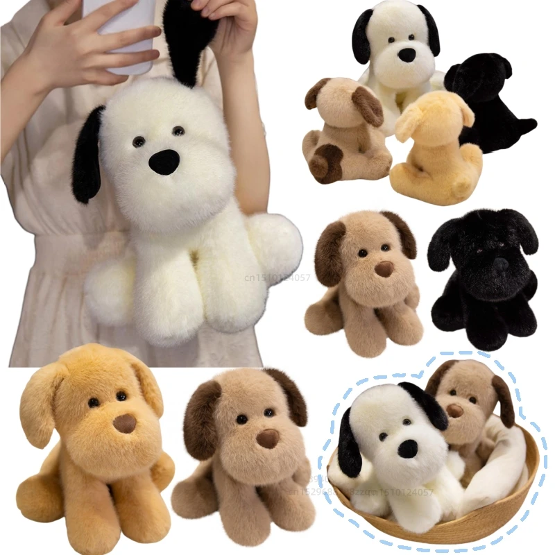 

New Simulation Sitting Dog Animals Plush Toys Dogs Long Hair Cute Cartoon Baby Comfort Birthday Gifts Home Decor For Kids Boys