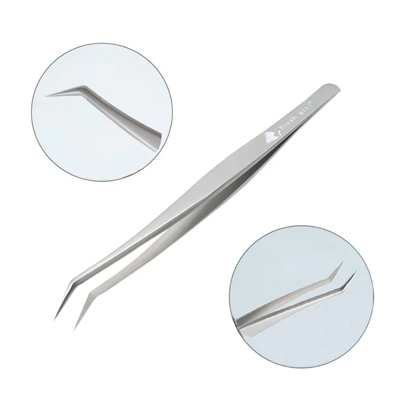 เครื่องมือต่อขนตาแบบมืออาชีพพร้อมคลิปสีทอง แหนบติดขนตาปลอมแบบสองชั้น สำหรับผู้เชี่ยวชาญด้านความงาม