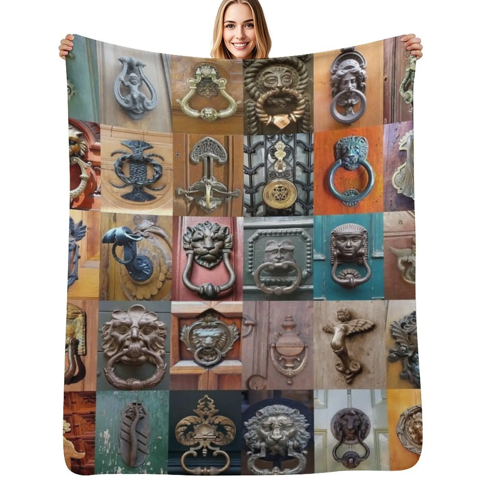 

Door Knockers Throw Blanket Foldable Soft Warm Blanket for Outdoor Use
