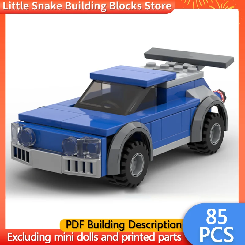 Speed Racing Car Model MOC Building Bricks 300RS Blue Compact Car Modular Technology Children Holiday Gifts Assemble Toys Suit