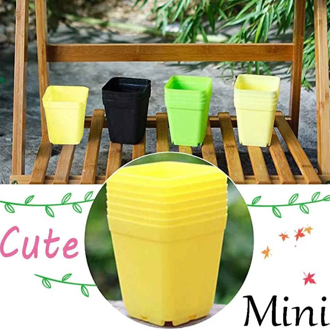 20pcs 5.5CM Mini Basin Square Flower Pot Succulent Plant Trays DIY Transplant Flowerpot Planters Grow Pot  Home Office Decor