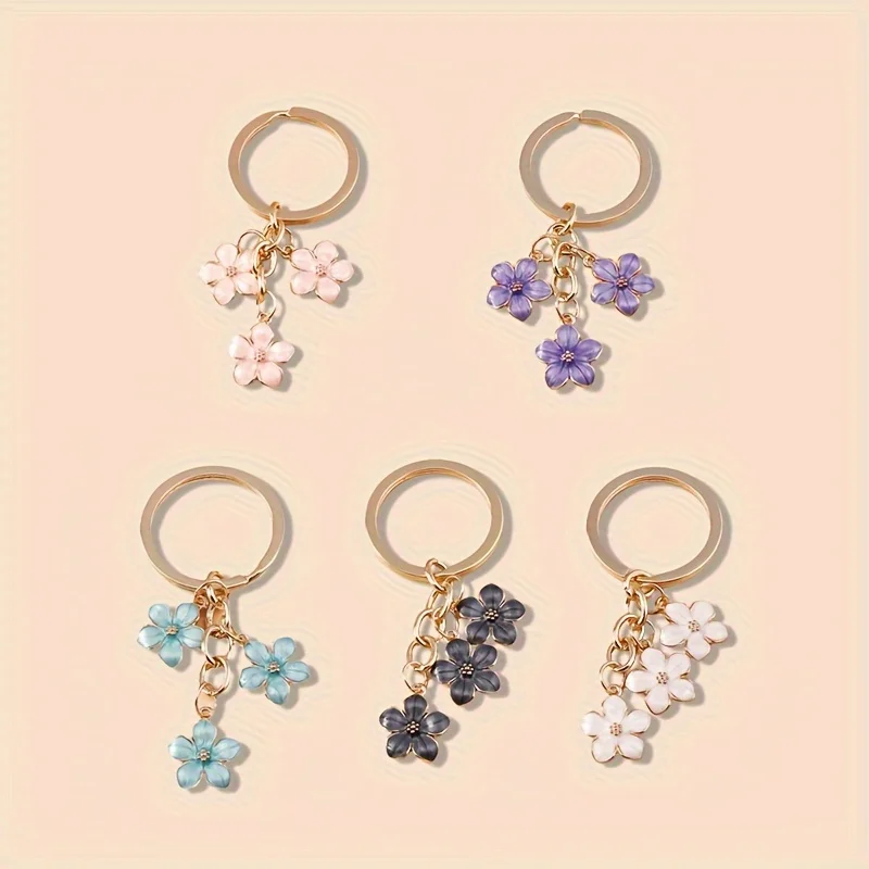 1 fashionable cherry blossom pendant keychain, simple keyring - women's bag pendant - the most affordable item