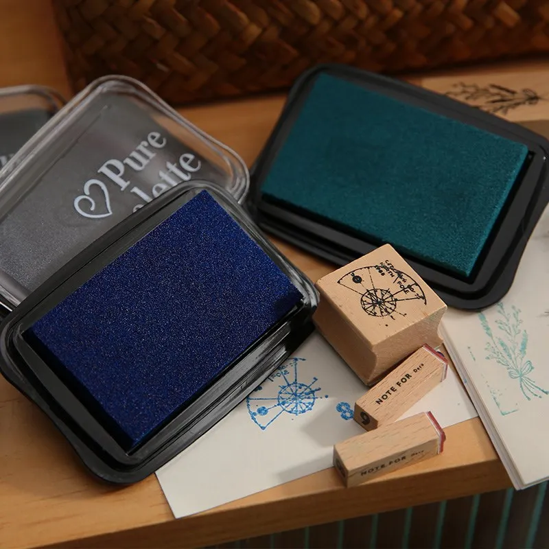 Card Lover 1Pc Simple Retro Inkpad Ink Stamp Pad Colorful DIY Fingerprint Scrapbooking School Office Stationery