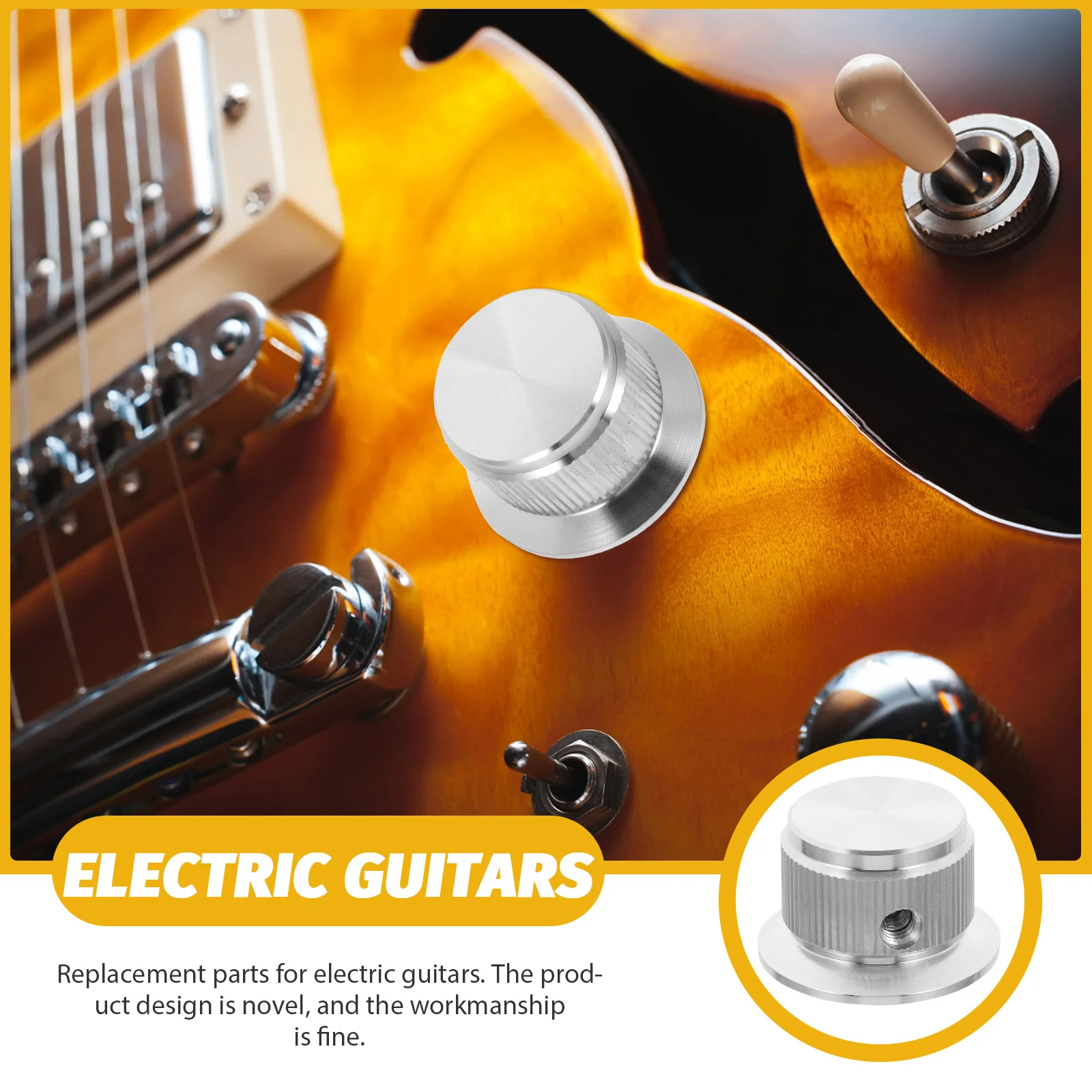 

Creative Volume Control Knob Fine Workmanship Electric Guitar Bass Accessories Long Service Life Sturdy Potentiometer Knob