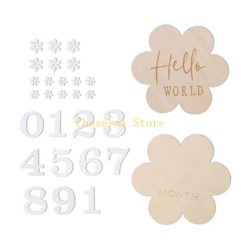 E7CE Baby Photo Decors Flower Photo Card Newborn Shower Photo Backdrop Party Supply