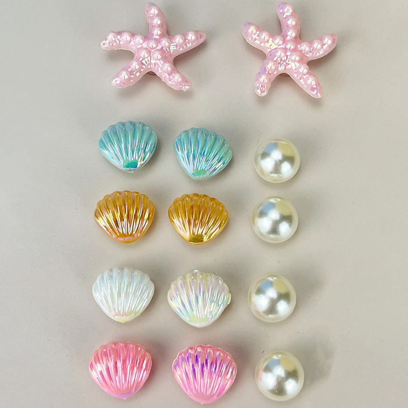 Waterproof Beach Totes Bags Decoração, encantos DIY para Hobg, Acessórios para bolsas, ornamentos Starfish Shell, 14pcs