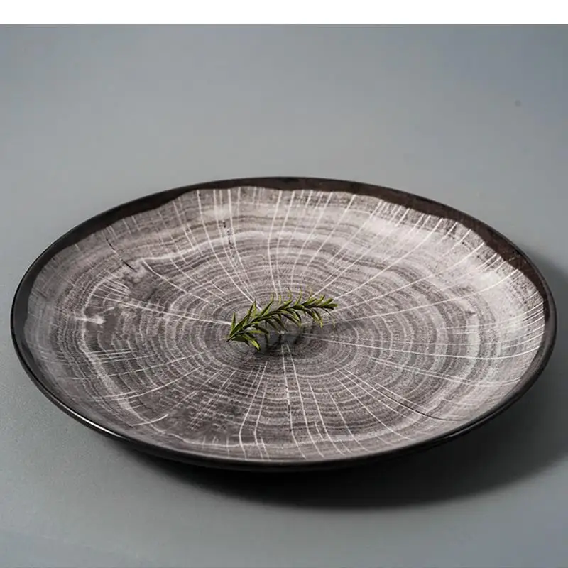 Ceramic Dinner Plate Tree Pattern Speciality Tableware Dessert Pastry Tray Steak Pasta Dish Home Restaurant Sashimi Sushi Plates