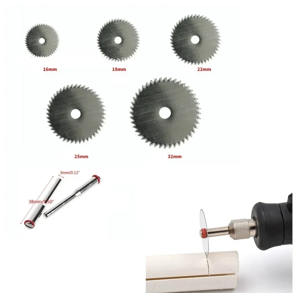 Mini disque de scie circulaire en acier au carbone, lame de scie à mandrin, lame de coupe, outil rotatif, disques de coupe, pièce d'outil, travail de calcul, 12 pièces