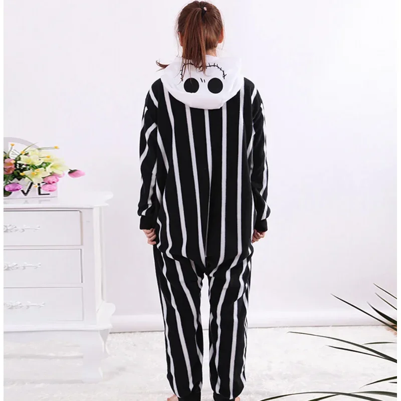 Cos Kigurumi skeleton Jack onesies unisex adult pajamas cosplay costume animal onesie sleepwear jumpsuit