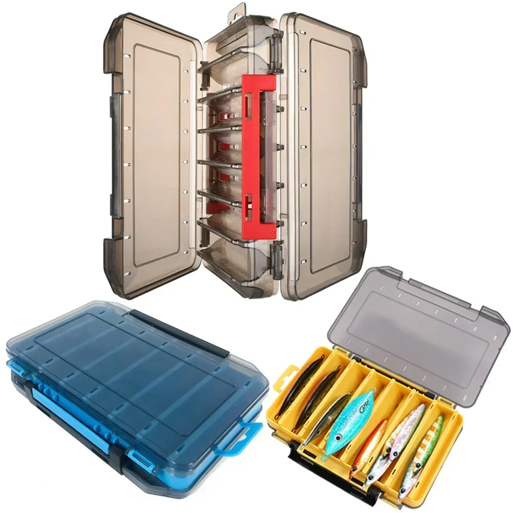 LXIN Fishing Lure Tackle large Box 14 grids Compartment Storage Case Double Sided Hook Baits Container Accessories organizer Box