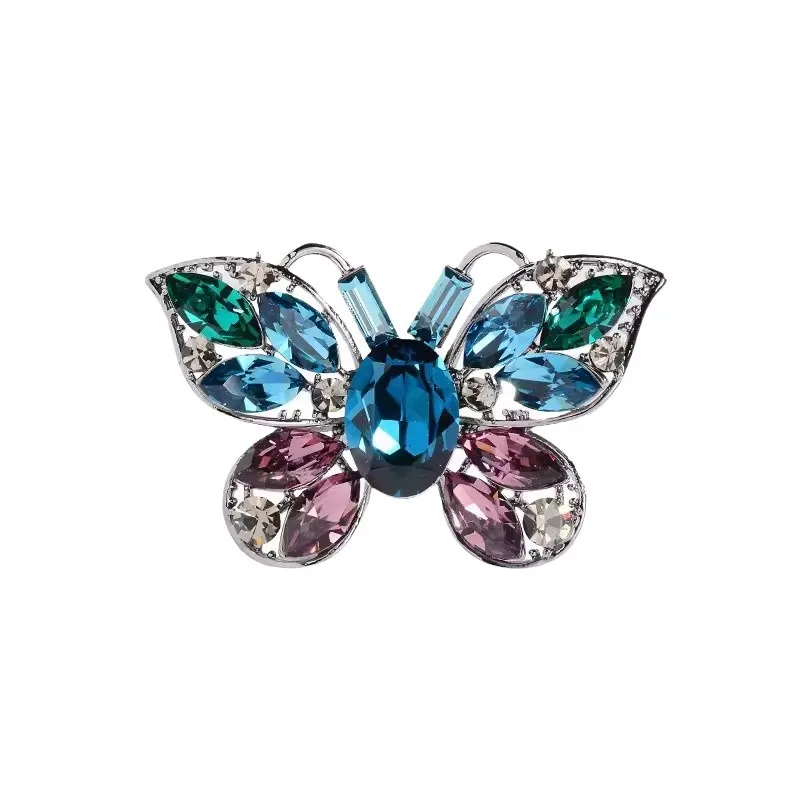 Europäische und amerikanische Retro-Schmetterlingsbrosche, Herren- und Damenaccessoires, Nachahmung von Kristall, Insektendesign, Sinn für Nische, Temperame