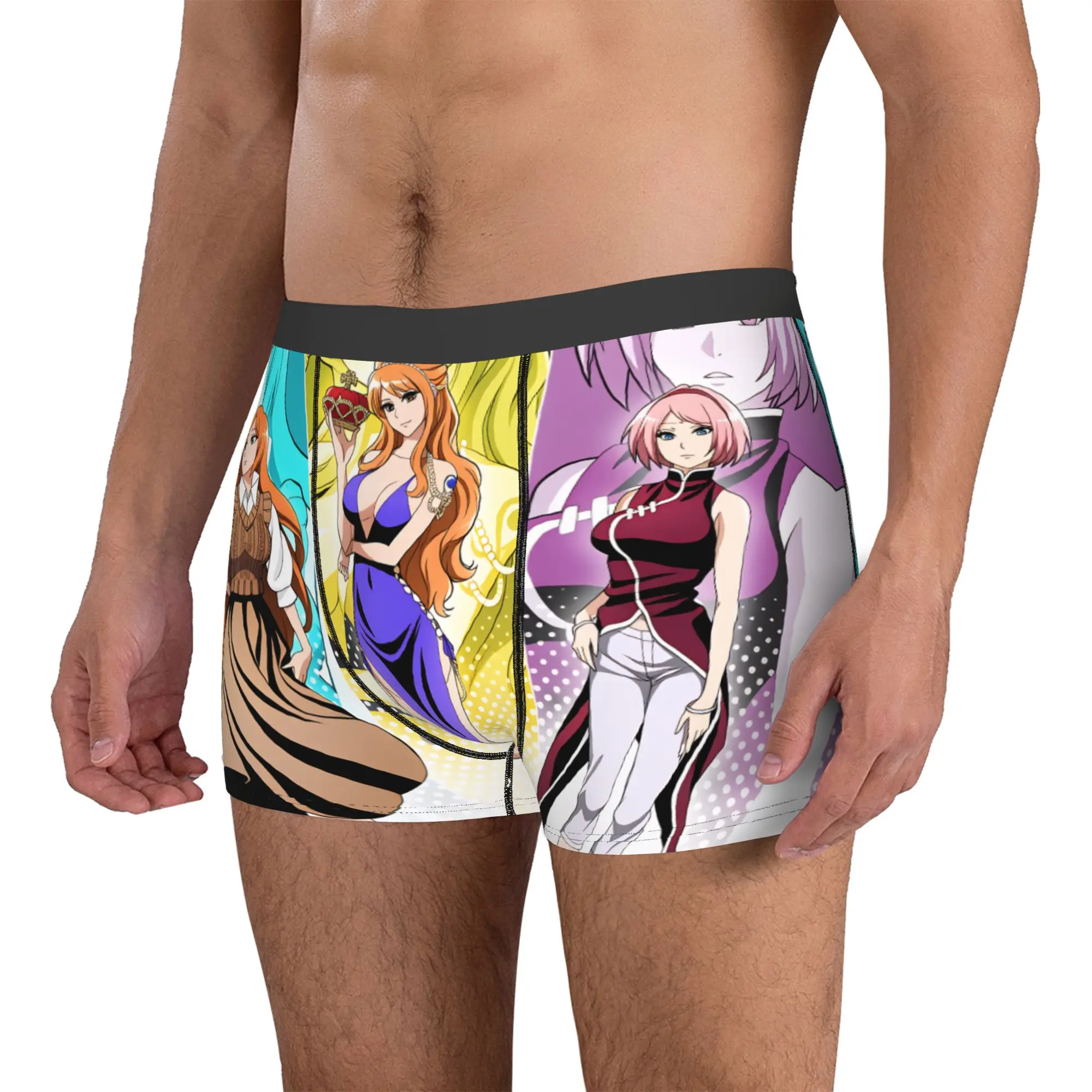 Nami Bleach Orihime Inoue Sakura Haruno Boxer Shorts For Homme 3D Printed  Underwear Panties Briefs Stretch Underpants view 2