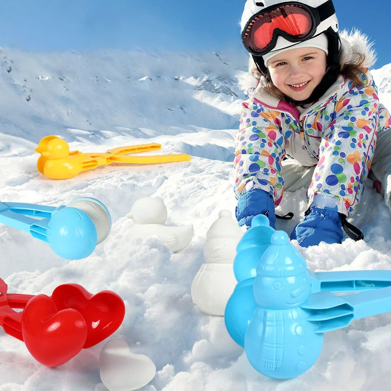 Pince de fabricant de boules de neige en forme d'animal mignon pour enfants, outil de moule de sable de neige en plastique, jouet de sport de plein air, hiver