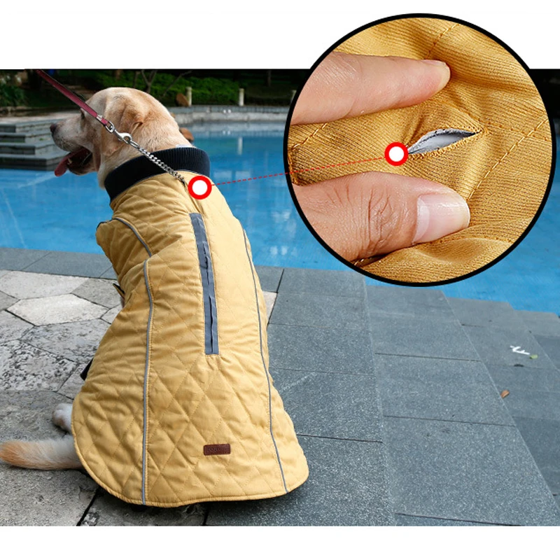 High Quality Dog Clothes Quilted Dog Coat Water Repellent Winter Dog Pet Jacket Vest Retro Cozy Warm Pet Outfit Clothes Big Dogs