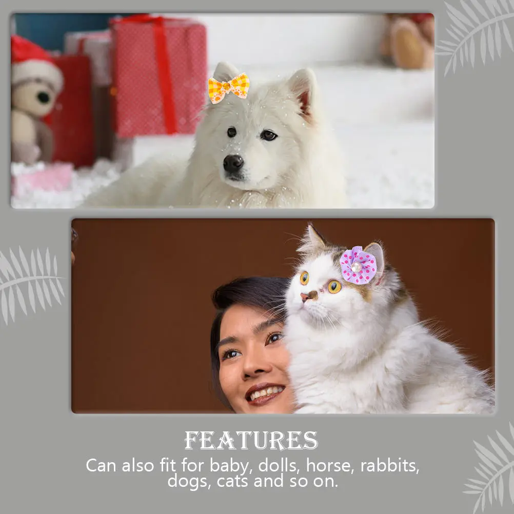 

25Pcs Pet Hair Ties Decorative Grooming Bows Adorable Puppy Bowties Portable Small Dog Hair Accessories Festival Supplies