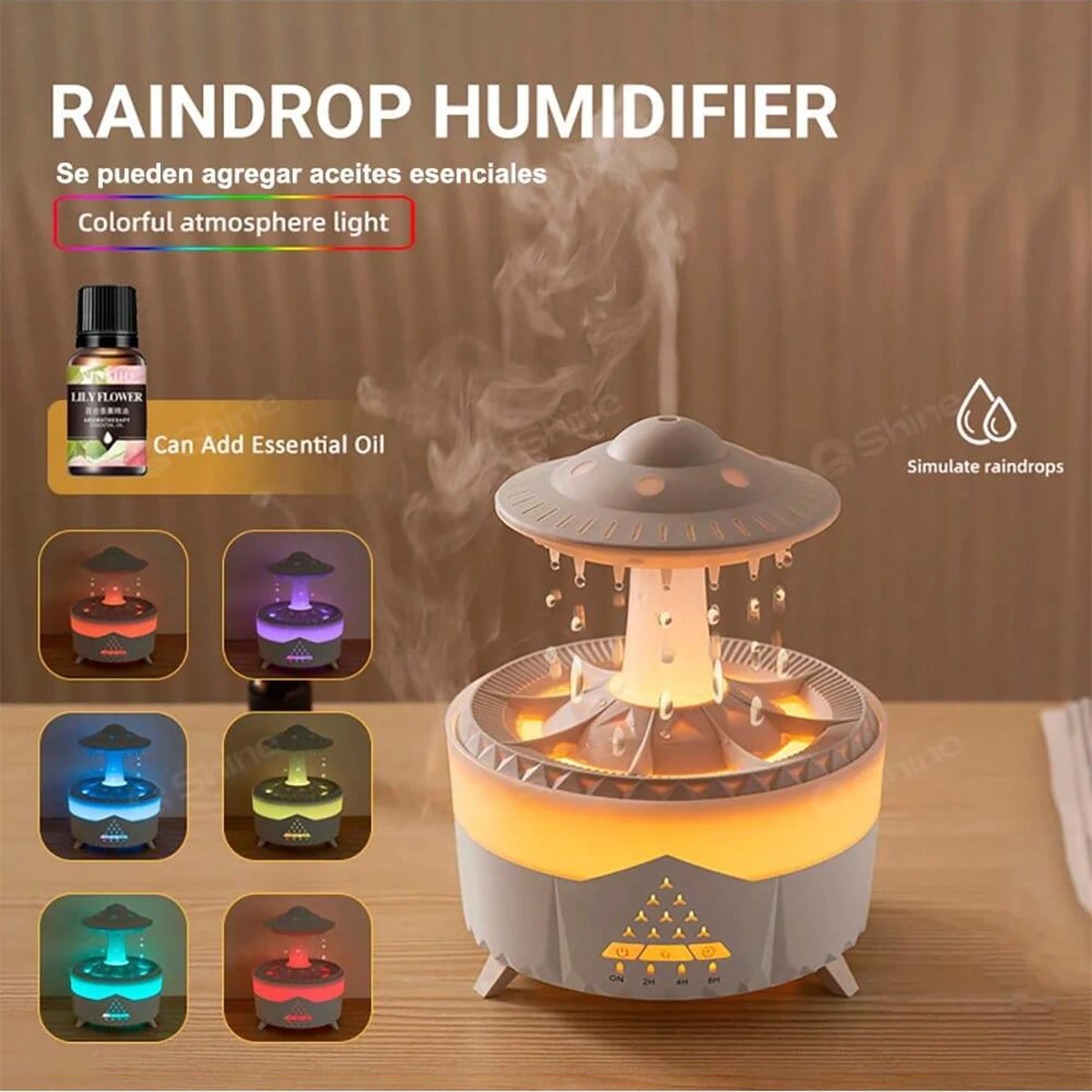 7 colors LED lamps light rain cloud night humidifier aromatherapy raindrop essential oil diffuser