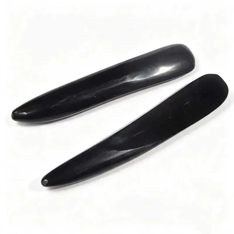 15-18cm Black Buffalo Horn Massage Stick Hitting Vital Points Tools Chinese Guasha