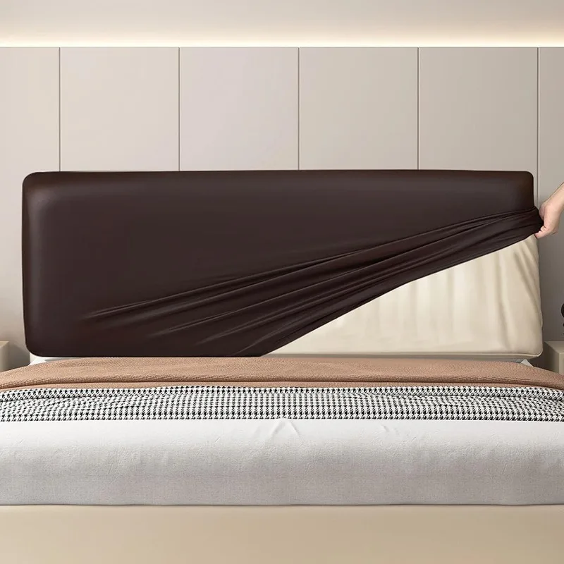 Soft Artificial Leather Headboard Cover Triple Protection Waterproof Scratchresistant Oilproof Headboard Protective Dust Cover