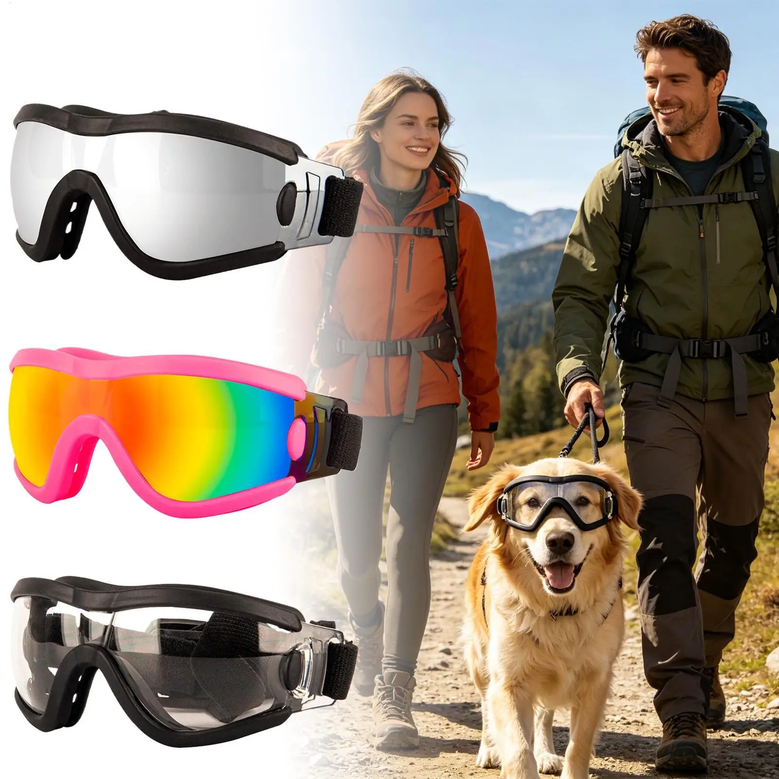 Dog Goggles UV Protection Outdoor Pet Visor Dog Sunglasses Large Breed For Beach Outdoor Hiking Summer Riding Driving Medium Or