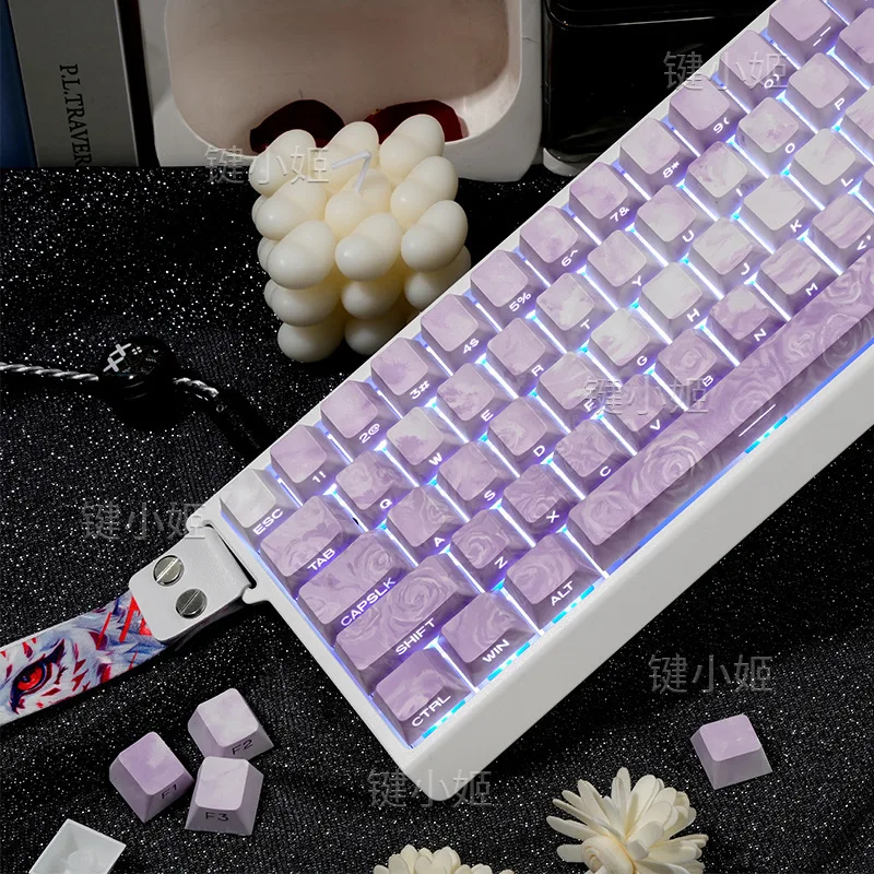 Rose Coast (Boxed) Keycaps Side Engraved Translucent Personalized PBT Five-Sided Thermal Sublimation Original Customized Factory