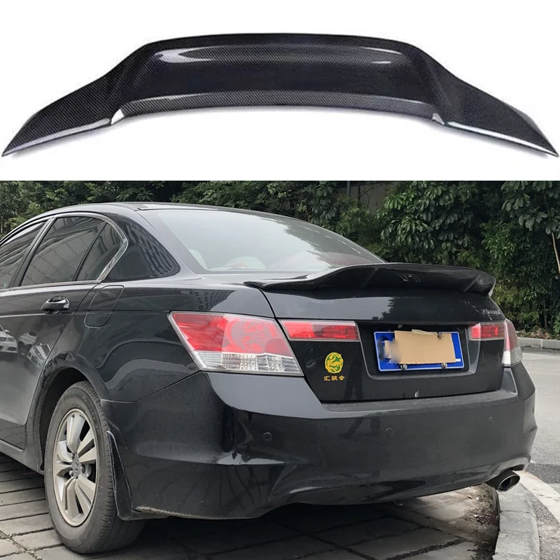 

For 2008 2009 2010 2011 2012 2013 Honda Accord Carbon Fiber R Style Rear Spoiler Tail Trunk Lip Wing Trim car accessories