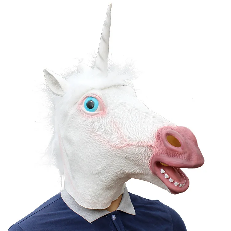 

Halloween party animal latex mask unicorn latex headgear