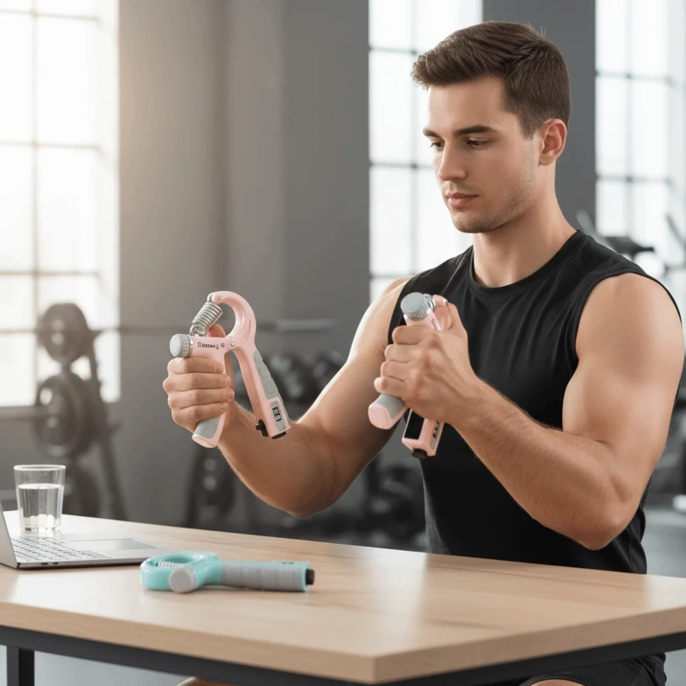 Adjustable Resistance Grip Strength Trainer With Counter Adjustable Hand Grip Forearm Strengthener Resistance Hand Grip