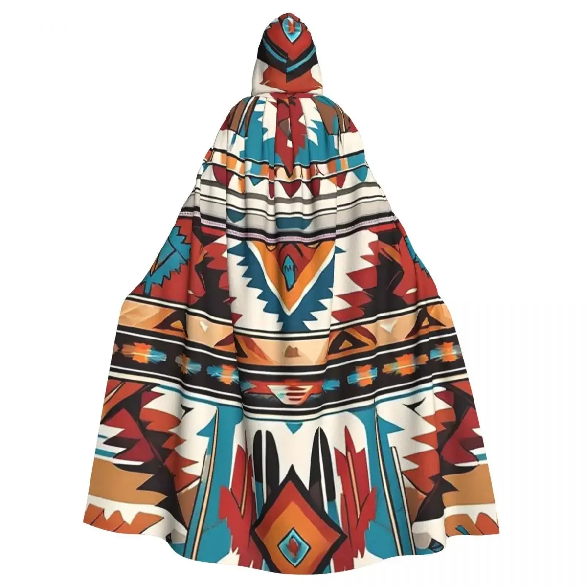 

Navajo Watercolor Pattern Hooded Cloak Witch Medieval Costume Cosplay HalloweenParty Unisex Cape