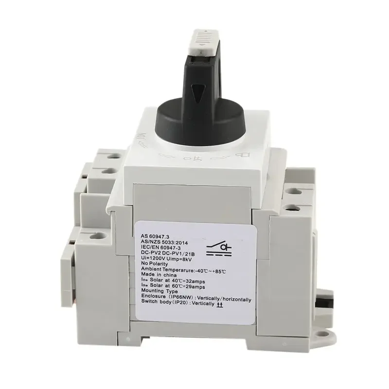 4P PV DC 1200V 32A Din Rail Solar Rotating Handle Isolator Rotary Switch Disconnector For Solar