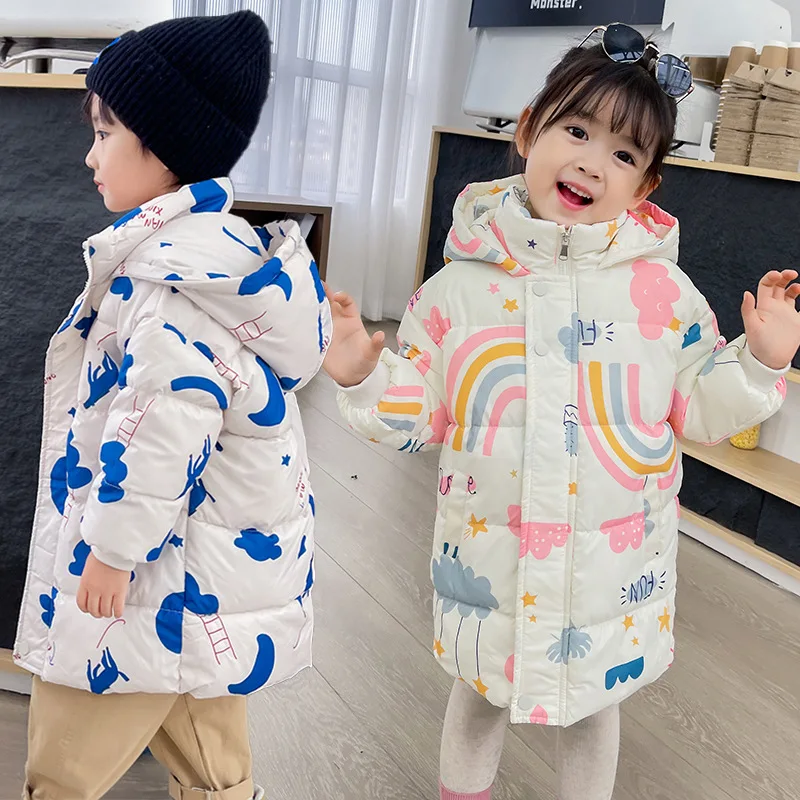 Winter Jacket Kids Boys Girls Hooded Parkas Thick Warm Long Coat For Boys Jacket Children Clothes Winter Jacket For Girls Coat