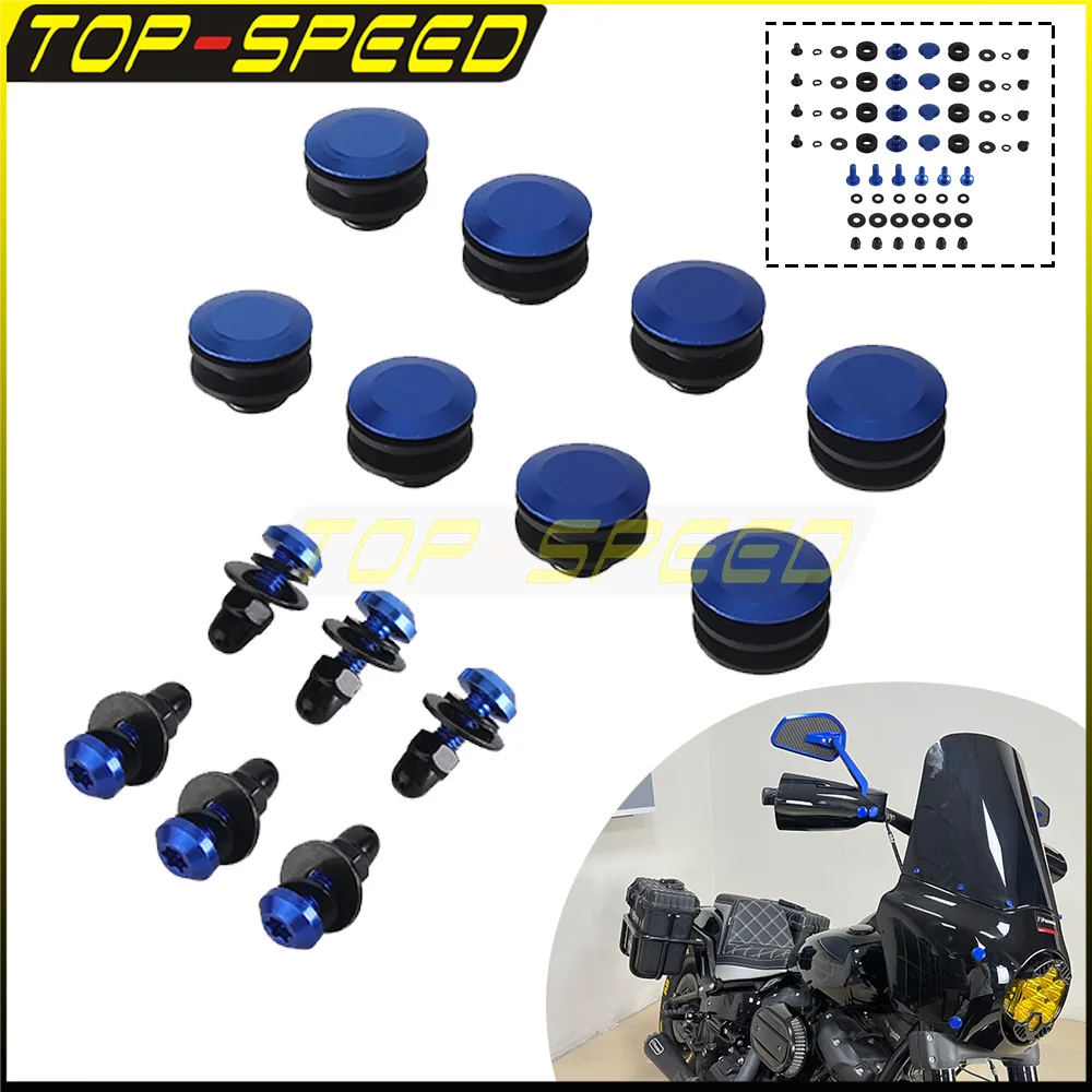 For Harley Road Warrior Motorcycle Fairing Bolt Kit Aluminum Windscreen Mudguards Screws Fasteners Kit Washers Nut Bolts Screws